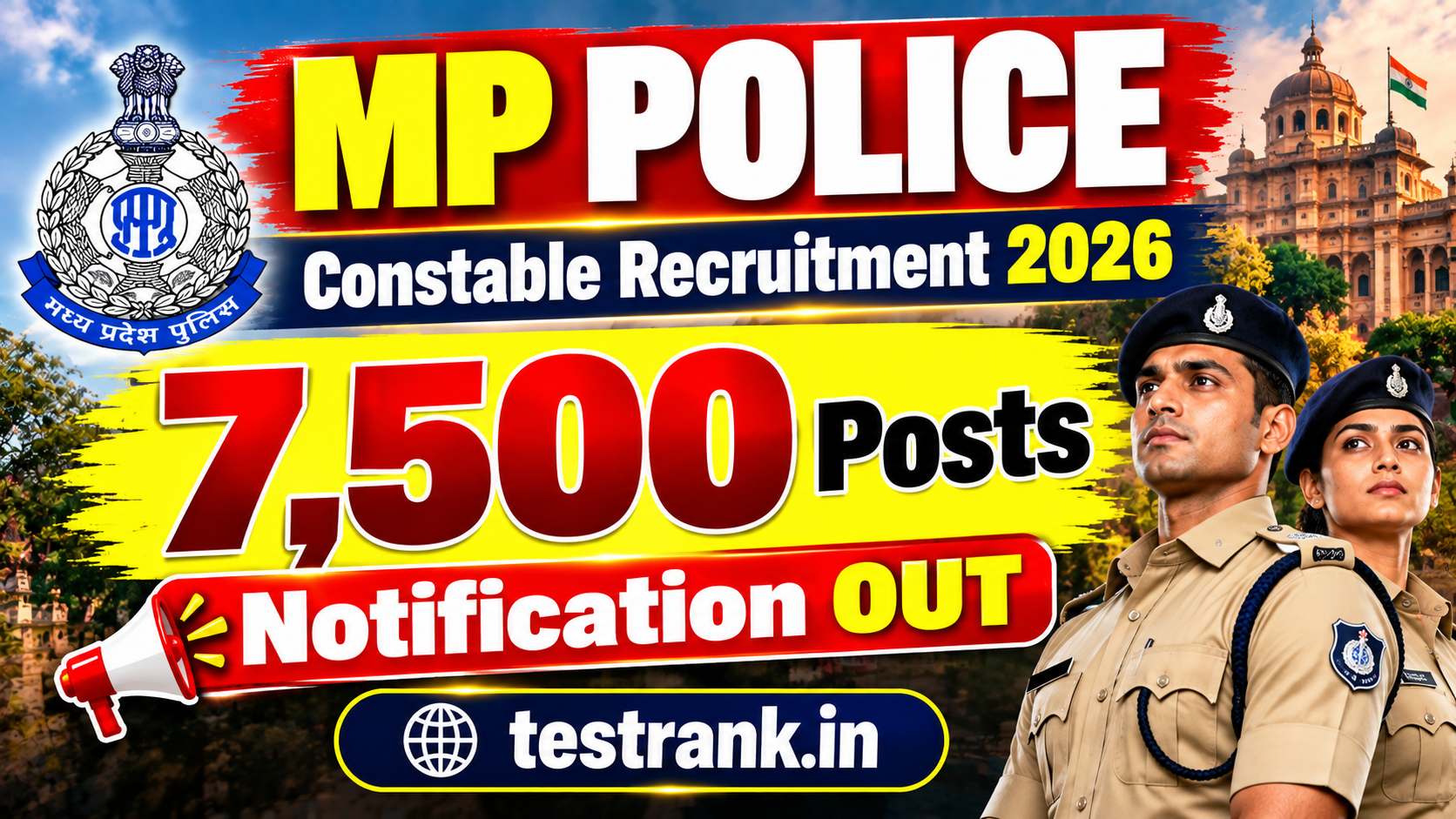 MP Police Constable Recruitment 2026 Notification OUT For 7500 Posts, Apply Online